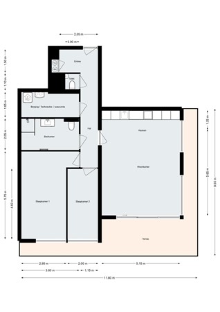Floorplan - Louis Porquinlaan 73, 4611 AM Bergen op Zoom